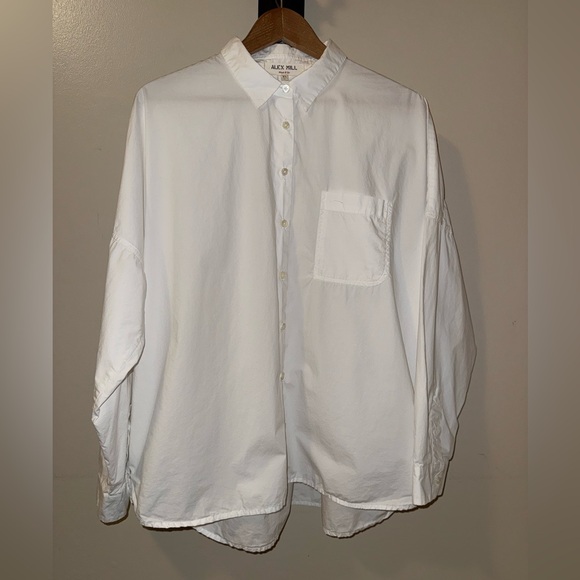 Alex Mill Jo White Button Down Shirt in Cotton Poplin,Size-XL - Picture 5 of 14